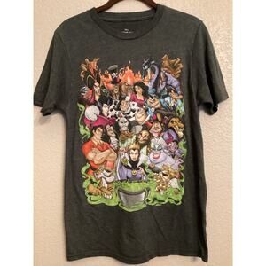 Disney Villains Group Portrait Gathered Around Cauldron of Green Potion tee S